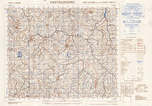 GSGS 4229 1:50,000 Castelbuono Sheet 260 IV