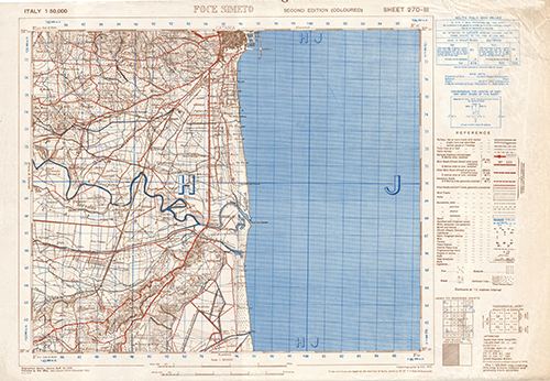 GSGS 4229 1:50,000 Foce Simeto Sheet 270 III