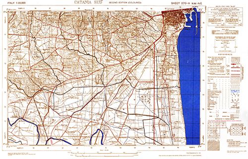 GSGS 4228 1:25,000 Catania Sud Sheet 270 III NW