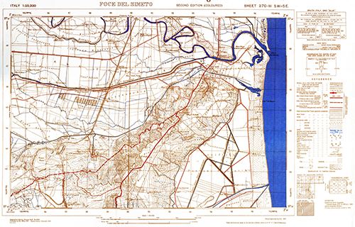 GSGS 4228 1:25,000 Foce del Simeto Sheet 270 III SW