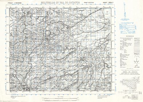 GSGS 4229 1:50,000 Militello in val di Catania Sheet 273 I