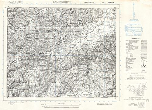 GSGS 4229 1:50,000 Caltagirone Sheet 273 IV