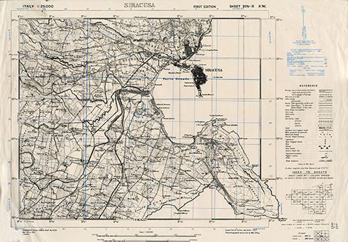 GSGS 4228 1:25,000 Siracusa Sheet 274 II SW