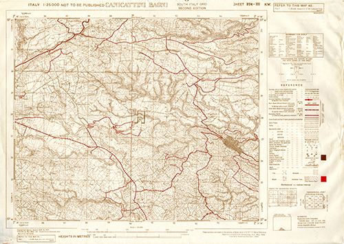GSGS 4228 1:25,000 Canicattini Bagni Sheet 274 III SW