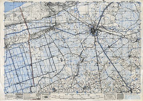 GSGS 4041 1:25,000 Dunkerque SE Sheet 29 SE