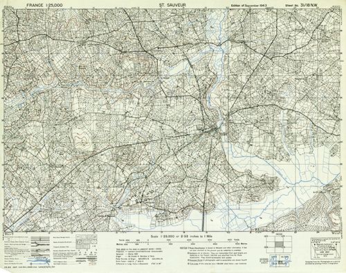 GSGS 4347 1:25,000 St Sauveur Sheet 31/18 NW