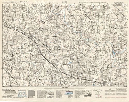 GSGS 4347 1:25,000 Janze Sheet 31/02 NW (UTM Grid)