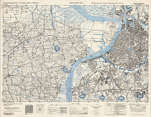 GSGS 4347 1:25,000 Antwerp NE Sheet 33 NE