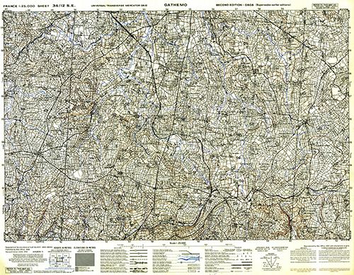 GSGS 4347 1:25,000 Gathemo Sheet 34/12 SE (UTM Grid)