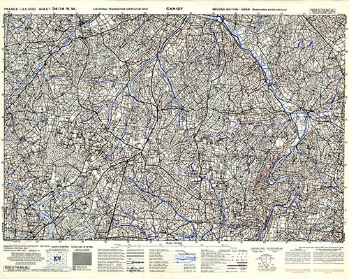 GSGS 4347 1:25,000 Canisy Sheet 34/14 NW (UTM Grid)