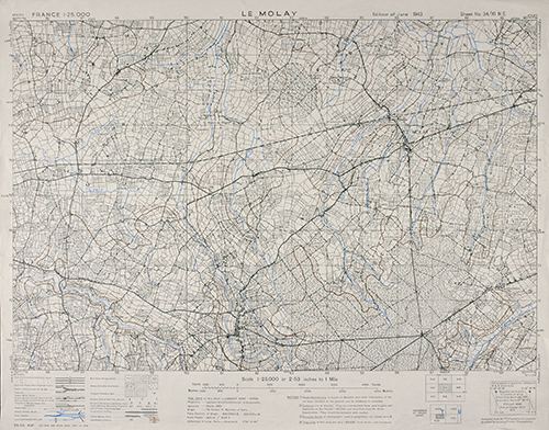 GSGS 4347 1:25,000 Le Molay Sheet 34/16 NE