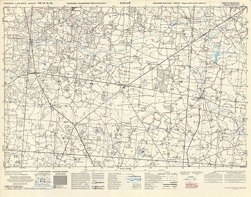 GSGS 4347 1:25,000 Cuille Sheet 34/02 NW (UTM Grid)