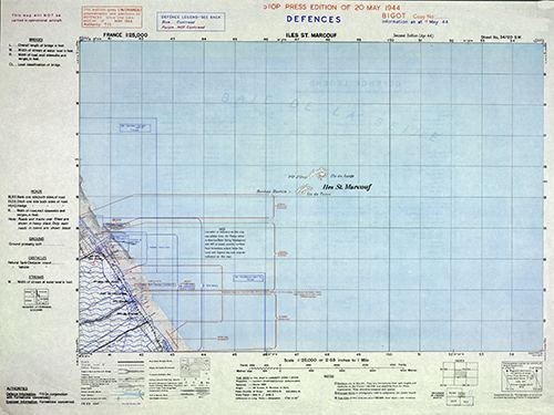 GSGS 4347 1:25,000 Iles St Marcouf 34/20 SW