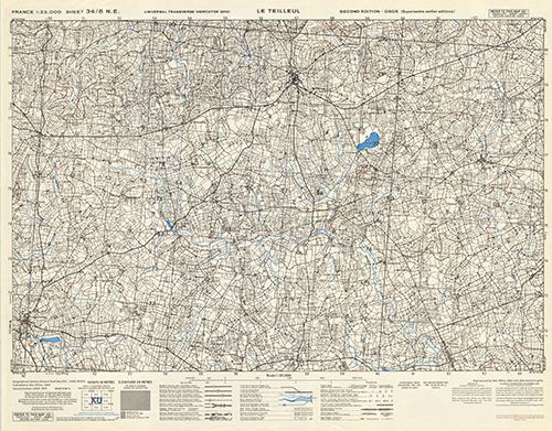 GSGS 4347 1:25,000 Le Teilleul Sheet 34/08 NE (UTM Grid)