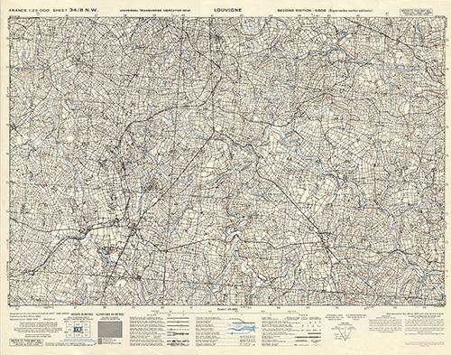 GSGS 4347 1:25,000 Louvigne Sheet 34/08 NW (UTM Grid)