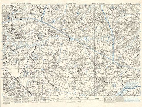 GSGS 4041 1:25,000 Lierre NW Sheet 34 NW