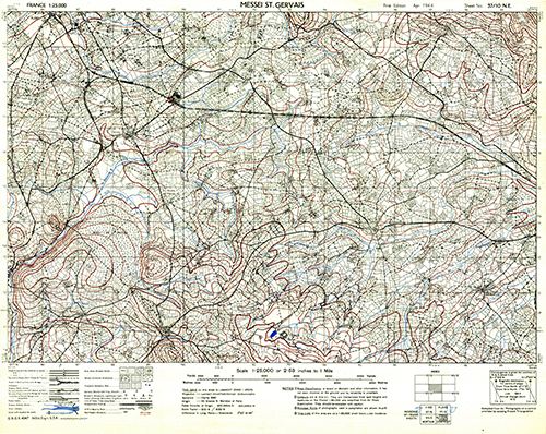 GSGS 4347 1:25,000 Messei St Gervais Sheet 37/10 NE