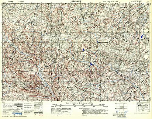 GSGS 4347 1:25,000 Larchamp Sheet 37/10 NW