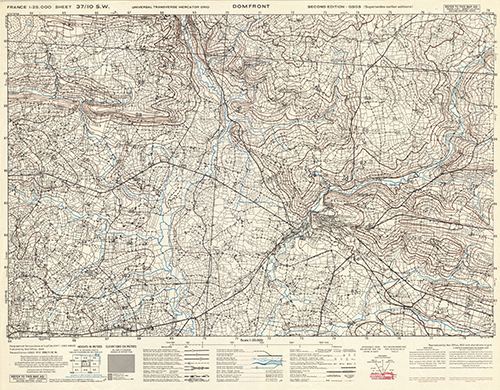 GSGS 4347 1:25,000 Domfront Sheet 37/10 SW (UTM Grid)