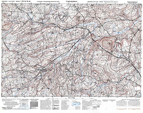 GSGS 4347 1:25,000 Tinchebray Sheet 37/12 SW (UTM Grid)