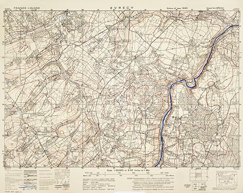 GSGS 4347 1:25,000 Evrecy Sheet 37/14 NE