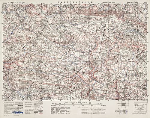 GSGS 4347 1:25,000 Ondefontaine Sheet 37/14 SW