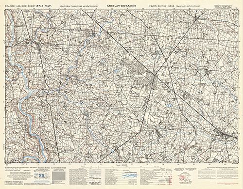 GSGS 4347 1:25,000 Meslay du Maine Sheet 37/02 NW (UTM Grid)