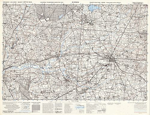 GSGS 4347 1:25,000 Evron Sheet 37/04 NE (UTM Grid)