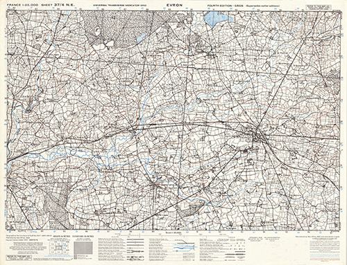 GSGS 4347 1:25,000 Evron Sheet 37/04 NE (UTM Grid)