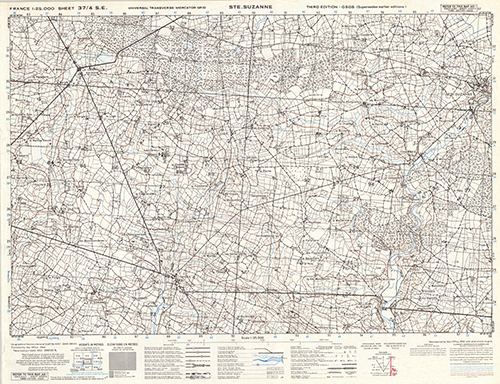 GSGS 4347 1:25,000 Ste Suzanne Sheet 37/04 SE (UTM Grid)