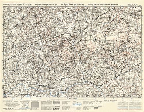 GSGS 4347 1:25,000 La Chapelle Au Riboul Sheet 37/06 NE (UTM Grid)