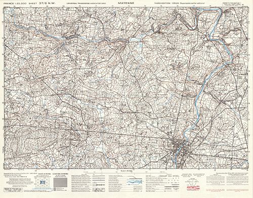 GSGS 4347 1:25,000 Mayenne Sheet 37/06 NW (UTM Grid)