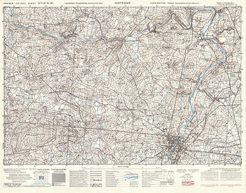 GSGS 4347 1:25,000 Mayenne Sheet 37/06 NW (UTM Grid)