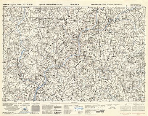 GSGS 4347 1:25,000 Commer Sheet 37/06 SW (UTM Grid)