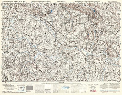 GSGS 4347 1:25,000 Coutern Sheet 37/08 NE (UTM Grid)