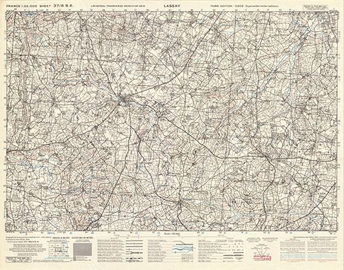 GSGS 4347 1:25,000 Lassay Sheet 37/08 SE (UTM Grid)