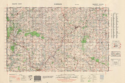 GSGS 4250 1:50,000 Carhaix Sheet 3G4