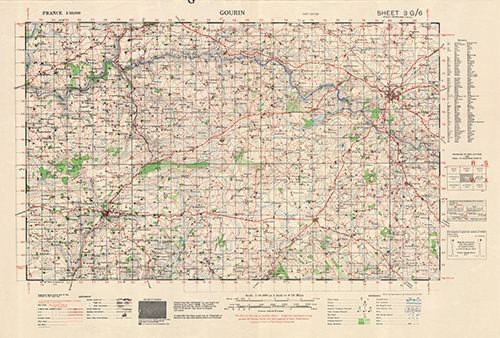 GSGS 4250 1:50,000 Gourin Sheet 3G6