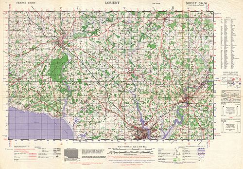 GSGS 4250 1:50,000 Lorient Sheet 3H4