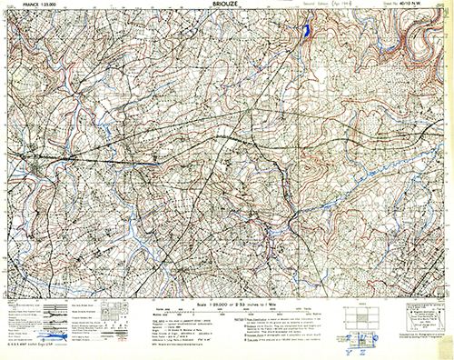 GSGS 4347 1:25,000 Briouze Sheet 40/10 NW