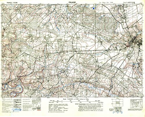 GSGS 4347 1:25,000 Falaise Sheet 40/12 NW