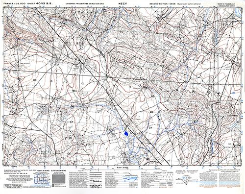 GSGS 4347 1:25,000 Necy Sheet 40/12 SE (UTM Grid)