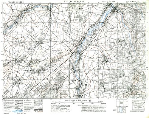 GSGS 4347 1:25,000 St Pierre Sheet 40/14 SE