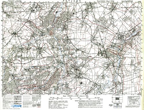 GSGS 4347 1:25,000 Potigny Sheet 40/14 SW