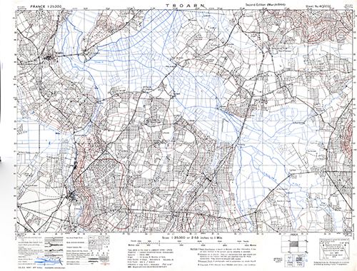 GSGS 4347 1:25,000 Troarn Sheet 40/16 SE