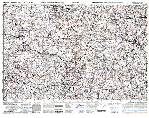 GSGS 4347 1:25,000 Brulon Sheet 40/02 NW (UTM Grid)