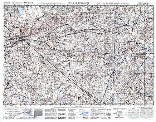 GSGS 4347 1:25,000 Sille le Guillame Sheet 40/04 NE (UTM Grid)