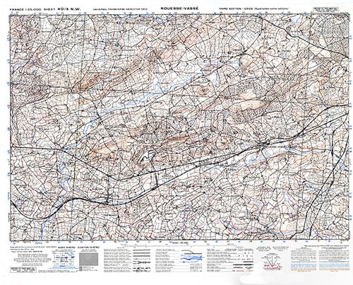 GSGS 4347 1:25,000 Rouesse Vasse Sheet 40/04 NW (UTM Grid)