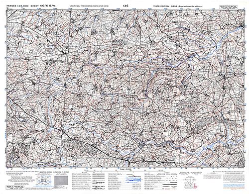 GSGS 4347 1:25,000 Ize Sheet 40/06 SW (UTM Grid)