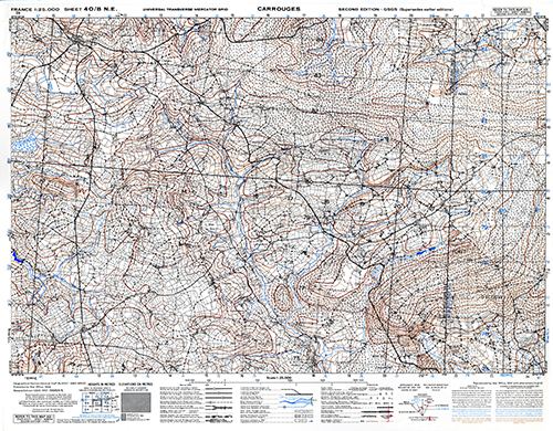 GSGS 4347 1:25,000 Carrouges Sheet 40/08 NE (UTM Grid)